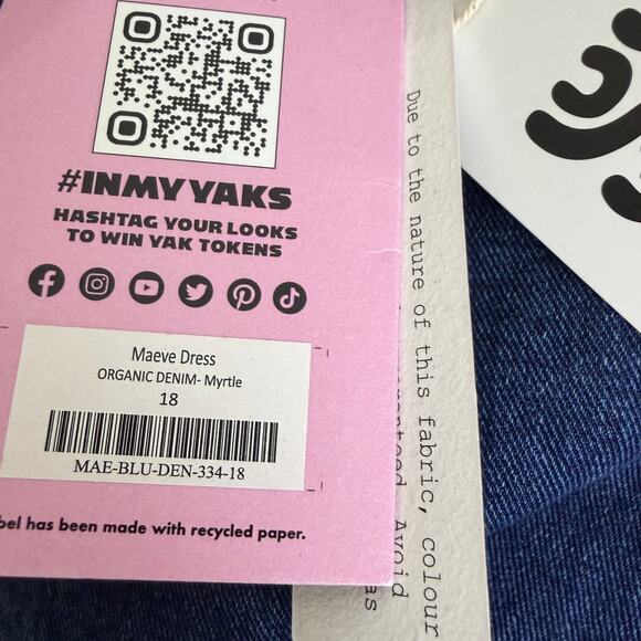 Lucy & Yak Maeve Dress Womens Size 14 Blue Denim Floral Embroidered Boho Long - Picture 10 of 11